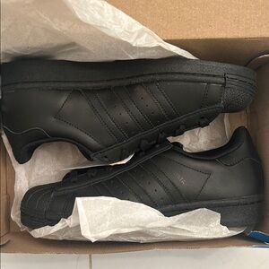 Adidas Black Superstar Sneakers with Shell Toe